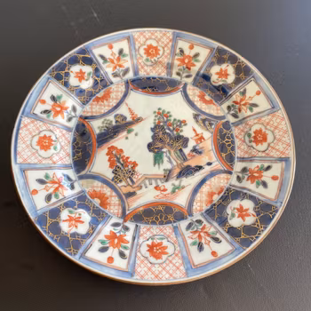 Antique Chinese export imari porcelain plate , Qianlong, 18thC #1413