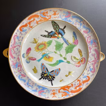 Antique Chinese hot water plate / warming dish, Jiaqing / Daoguang #1415