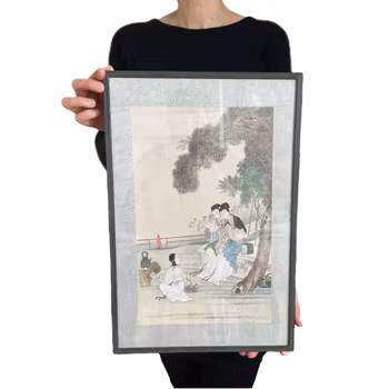 Antique Chinese painting on silk, Qing Dynasty #1420