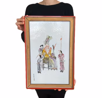 Antique Chinese porcelain plaque, Republic period #1419