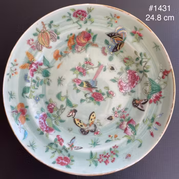 Two antique Chinese celadon plates, 19th century, #1430, 1431