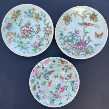 Three antique Chinese celadon dishes, 19th century, #1478, 1479, 1480