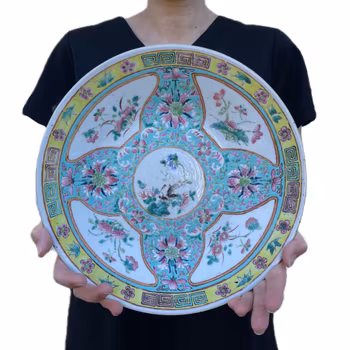 Chinese Peranakan Nyonya Straits charger, late Qing dynasty #1492