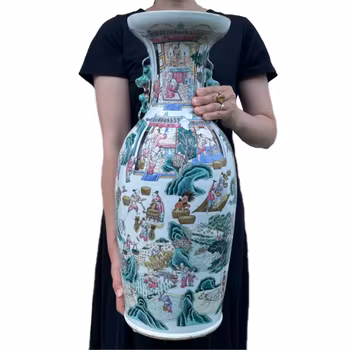 Chinese Antique porcelain vase, Tongzhi/Guangxu, second half of the 19th c 耕织图#1539
