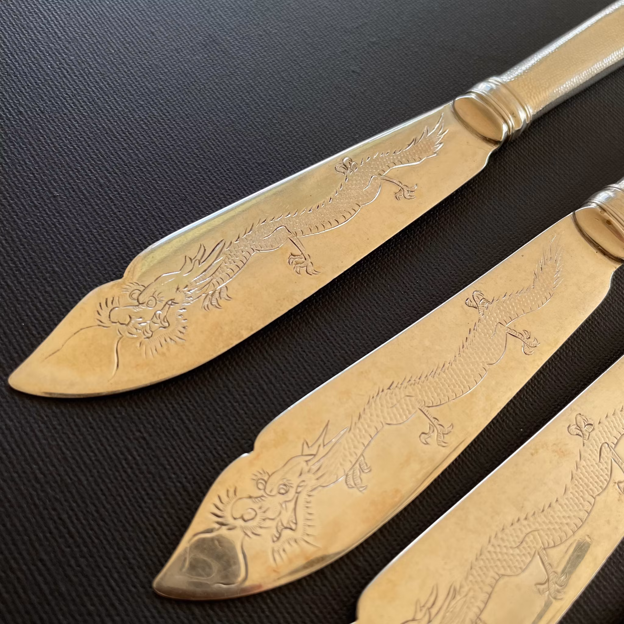 Antique Chinese export silver cutlery set, ZEE SUNG company Antique Chinese export silver cutlery set, ZEE SUNG company