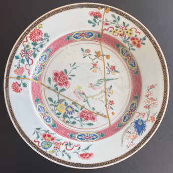 Chinese Antique porcelain plate first half of 18th C Yongzheng / Qianlong #1562