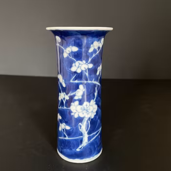 Chinese antique cracked ice plum blossom sleeve vase, Late Qing #1578