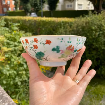 Hover to zoom Chinese Antique Porcelain bowl, four seasons flowers, Daoguang, Mid 19th c #1599