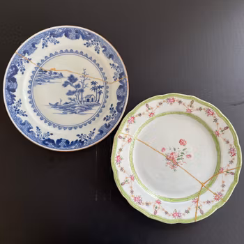 Two Chinese Antique plates, Qianlong period, 18th c #1601, 1602