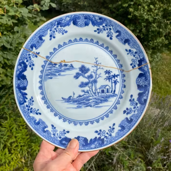 Two Chinese Antique plates, Qianlong period, 18th c #1601, 1602