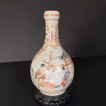 Chinese Antique rose mandarin vase 18th Century Qianlong period #1625