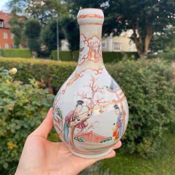 Chinese Antique rose mandarin vase 18th Century Qianlong period #1625