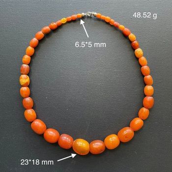 Antique Natural Amber necklace baltic amber egg yolk butterscotch Danish 48g