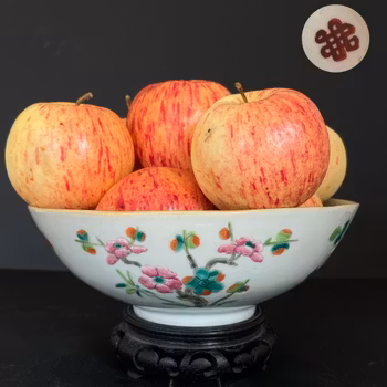 Chinese Antique Porcelain bowl with 4 seasons flowers late Qing Dynasty #1652