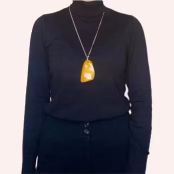Natural amber pendant from Denmark baltic amber hand polished big 39g