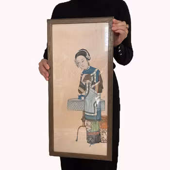 Antique Chinese painting on silk, Qing Dynasty #1272