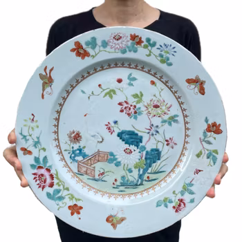Chinese Antique Famille Rose Charger, 18th C Qianlong period #1666