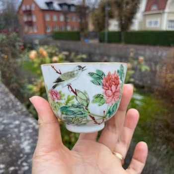 Chinese antique porcelain teacup, Late Qing Dynasty, Dated Year 1897 张子英 #1717