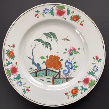 Chinese Antique Famille Rose Charger, 18th C Qianlong period #1722