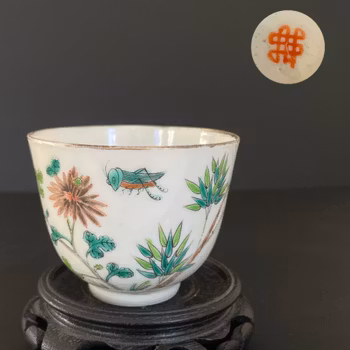Chinese antique porcelain teacup, Late Qing Dynasty, #1731