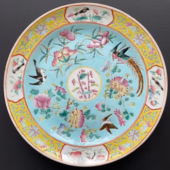 Chinese Antique Porcelain plate, 19th c, Qing Dynasty #1771