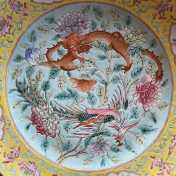 Chinese Antique Porcelain plate, 19th c, Qing Dynasty #1783