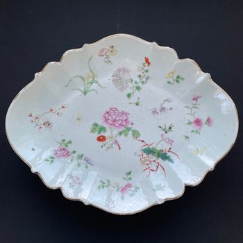 Chinese Antique famille rose Altar Bowl / Tazza，Late Qing / Republic #1792