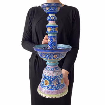 Chinese Antique Canton Enamel Candlestick , 19th c Qing Dynasty #1793