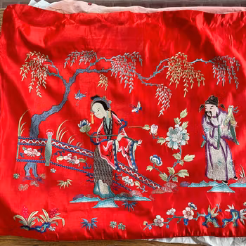 Chinese Antique Silk Embroidery, Eight Immortals, Late Qing or Republic #1785