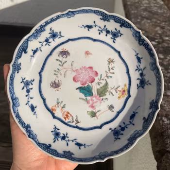 Chinese Antique porcelain Famille Rose Dish, 18th C Qianlong period #1818