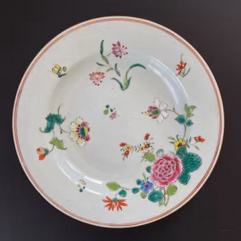 Chinese Antique Famille Rose deep plate, 18th C Qianlong period #1821