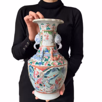 Chinese Antique porcelain Vase Late Qing 19th century Tongzhi / Guangxu #1833