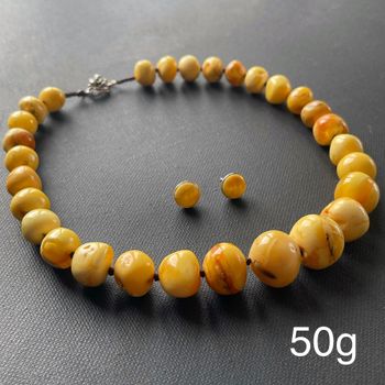 Danish Natural Amber Necklace and earrings Baltic Amber #1860
