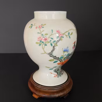 Chinese antique famille rose vase vase Late Qing / Republic #1875