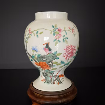 Chinese antique famille rose vase vase Late Qing / Republic #1875