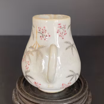 Chinese Antique export Creamer Decorated In Grisaille And Pink 18th C #1892
