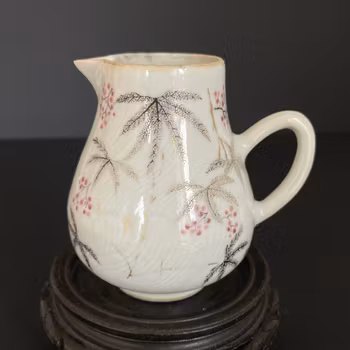 Chinese Antique export Creamer Decorated In Grisaille And Pink 18th C #1892