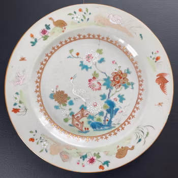 Chinese antique porcelain famille rose plate, Qianlong period, #1931