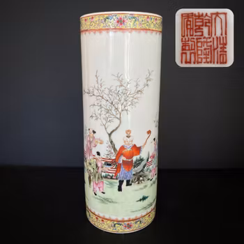 Chinese antique porcelain famille rose hat-stand, late Qing / Republic #1955