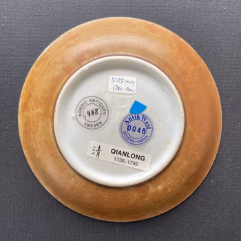 Chinese antique saucer in blue and white, shipwreck porcelain, early 18th c #1988