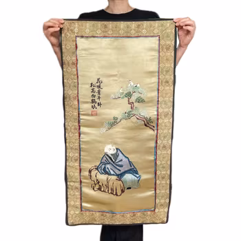 A large Chinese silk embroidery 20th c #1995
