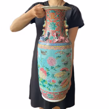 Large Chinese Antique floor vase with Dayazhai pattern, Late Qing Dynasty #2001