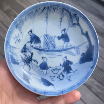 Chinese Antique teacup and saucer, Shipwreck, possibly Ca Mau, Yongzheng #2005