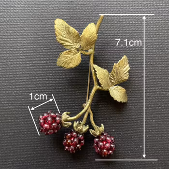 Michael Michaud Hand Crafted Raspberry Brooch and earrings #2026