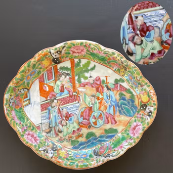 Chinese antique rose mandarin dish, 19th century #2029
