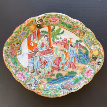 Chinese antique rose mandarin dish, 19th century #2029