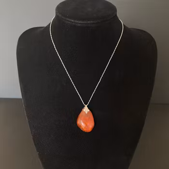 Vintage natural amber pendant with silver necklace and earrings jewelry set #2031