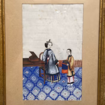A Chinese Antique Pith Painting 19th century