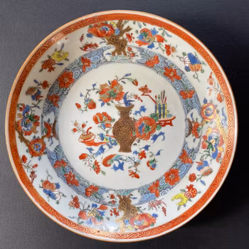 Chinese antique porcelain deep mouth plate, Yongzheng period #2072