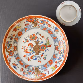 Chinese antique porcelain deep mouth plate, Yongzheng period #2072